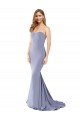 Long Strapless Sweetheart Sweep Train Crepe Prom Dress with Low Back UK