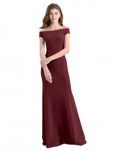 Off the Shoulder Fit and Flare Stretch Crepe Prom Dress UK