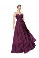 High Neck Spaghetti Straps Long V-Back Crepe Prom Dress UK