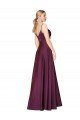 High Neck Spaghetti Straps Long V-Back Crepe Prom Dress UK