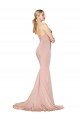 Sweep Train Sweetheart Long Mermaid Crepe Prom Dress Low Back UK