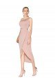 Knee Length One Shoulder Crepe Short Wrap Cocktail Prom Dress / Homecoming Dress UK