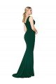 V-Neck Floor Length Long Crepe Mermaid Prom Dress UK