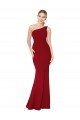 One Shoulder Long High Neck Sleeveless Mermaid Crepe Prom Dress UK