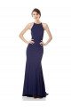 High Neck Fishtail Crepe Prom Dress with Open Back Detail UK