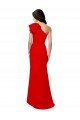 High Neck Ruffle Frill One Shoulder Maxi Crepe Prom Dress UK