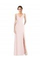 Square Neck Low Back A-Line Prom Dress with Front Slit and Pockets UK
