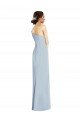 Asymmetrical Off the Shoulder Cuff Trumpet Crepe Prom Dress With Front Slit UK
