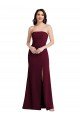 Strapless Crepe Maxi Prom Dress with Front Slit UK