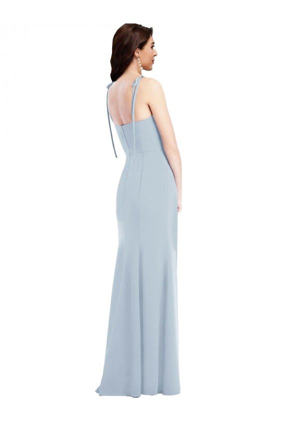 Bustier Style Crepe Prom Dress with Bow Straps UK