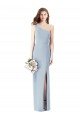 One Shoulder Crepe Trumpet Prom Dress with Front Slit UK