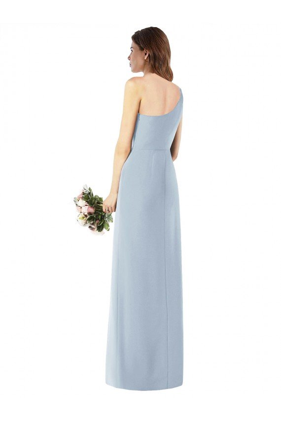 One Shoulder Crepe Trumpet Prom Dress with Front Slit UK