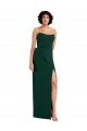 Scooped Strapless Neckline Crepe Prom Dress with Side Slit UK