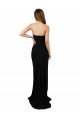 Corset Style Strapless Crepe Prom Dress with High Split UK
