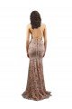 Floral Patterned Backless V-Neckline Sequin Prom Dress UK