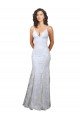 V-Neckline Backless Floral Patterned Sequin Formal Prom Dress UK