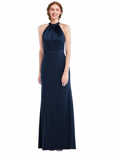 High Neck Open Back Long Maxi Prom Dress UK
