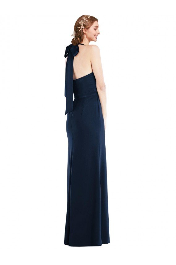 High Neck Open Back Long Maxi Prom Dress UK