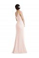 Skinny Strap Deep V-Neck Trumpet Crepe Prom Dress with Front Slit UK