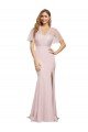 Crepe Long Sweetheart Neckline Prom Dress with Tulle Overlay Shoulders UK