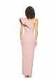 Full Length One Shoulder Crepe Prom Dress with Side Leg Split UK
