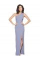 Floor Length One Shoulder Crepe Prom Dress with Pencil Skirt and Side Split UK