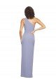 Floor Length One Shoulder Crepe Prom Dress with Pencil Skirt and Side Split UK