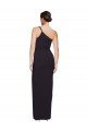 Long Floor Length Crepe Prom Dress with Side Split and One Strap UK