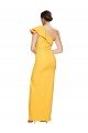 One Shoulder Floor Length Crepe Prom Dress with Thigh High Split UK