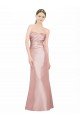 Long Strapless Stretch Satin Prom Dress with Pleats and Low Back UK