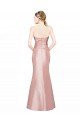 Long Strapless Stretch Satin Prom Dress with Pleats and Low Back UK
