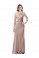 One Shoulder Black-Tie Floor Length Long Stretch Satin Prom Dress UK