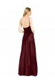 Sleek Spaghetti Straps V-Neck Stretch Satin Prom Dress with Center Front Slit UK