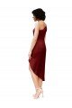 One Shoulder Midi Length Short Stretch Satin Wrap Style Cocktail Prom Dress / Homecoming Dress UK