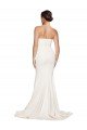 Strapless Cowl Neck Sweep Train Stretch Satin Prom Dress UK