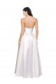 Full Length Strapless V-Cutout Stretch Satin Prom Dress UK