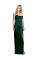 Scooped Strapless Neckline Stretech Satin Prom Dress with Side Slit UK