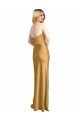 Sleek Strapless Long A-Line Stretch Satin Prom Dress UK