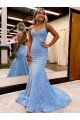 Criss Cross Open Back V-Neck Sleeveless Long Velvet Sequin Prom Dress UK