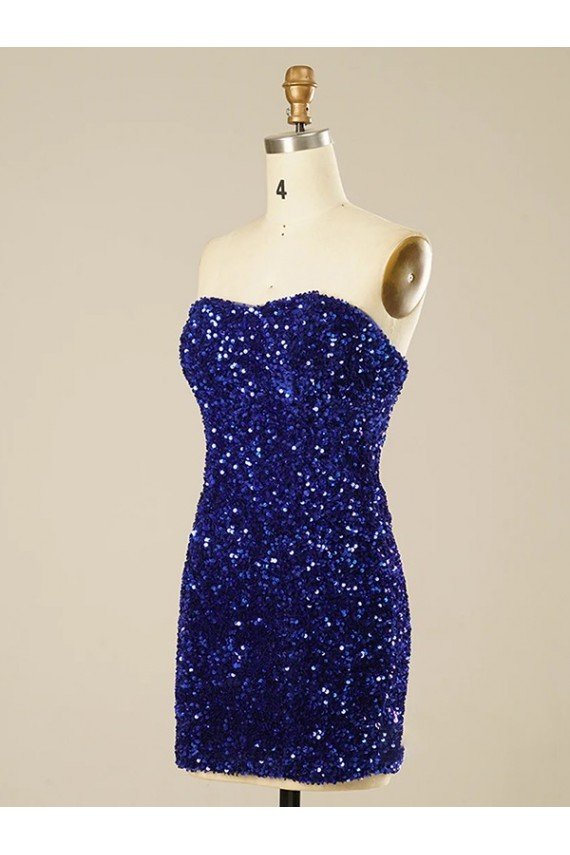 Short Sweetheart Velvet Sequin Prom Dress UK