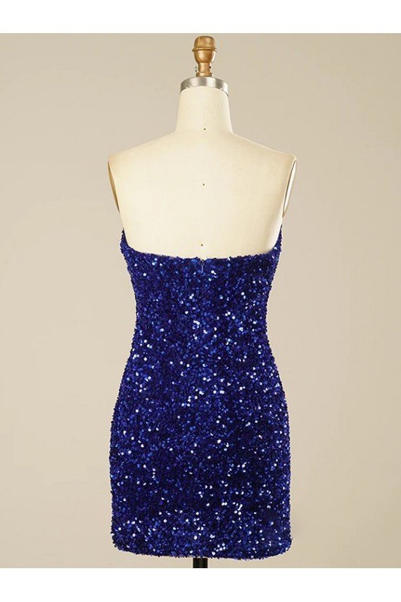 Short Sweetheart Velvet Sequin Prom Dress UK
