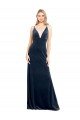V-Back Long Velvet Prom Dress with Notched V-Neck and Spaghetti Straps UK