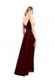 Faux Wrap V-Neck Sleek Long Velvet Prom Dress UK