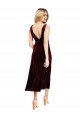 Daring Plunging V-Neckline Short Midi Length Velvet Cocktail Prom Dress / Homecoming Dress UK