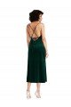 Midi Length Cowl Neck Velvet Short Slip Cocktail Prom Dress / Homecoming Dress UK