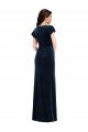 Flutter Sleeve Wrap Bodice Velvet Maxi Prom Dress with Pockets UK
