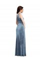 One Shoulder Draped Velvet Maxi Prom Dress UK