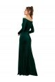 Off the Shoulder Long Sleeves Stretch Velvet Prom Dress UK