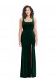 Square Neck Long Velvet Maxi Prom Dress UK