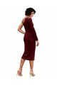 One Shoulder Fitted Short Midi Length Velvet Prom Dress UK